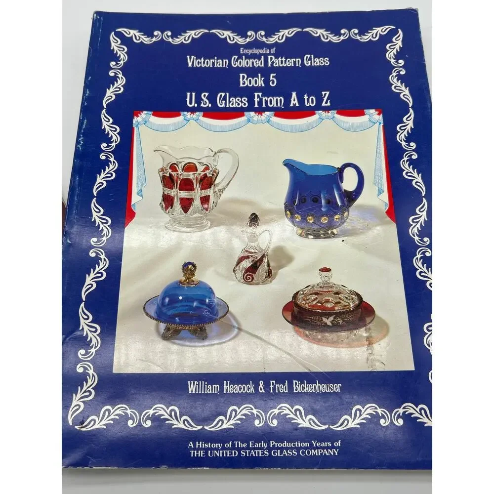 Lot 3 Vintage Glass Collector Books Fenton 1989 Victorian Pattern Glass Heacock